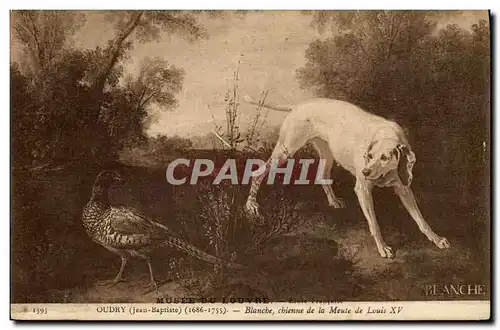 Ansichtskarte AK Chasse Oudry Blanche chienne de la meute de Louis XV Chien