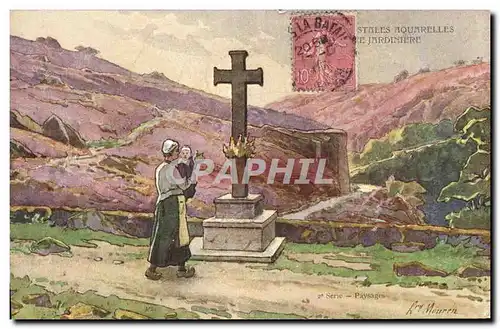 Cartes postales Fantaisie Illustrateur Paysages Bretagne Belle Jardiniere