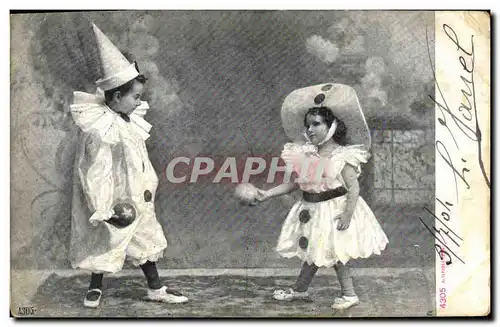 Cartes postales Enfants Clowns Pierrot