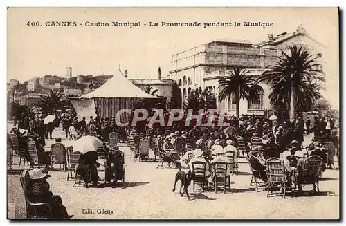 Cartes postales Kiosque Cannes Casino municipal La promenade pendant la musique