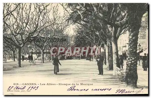 Ansichtskarte AK Kiosque de la musique Les allees Cannes