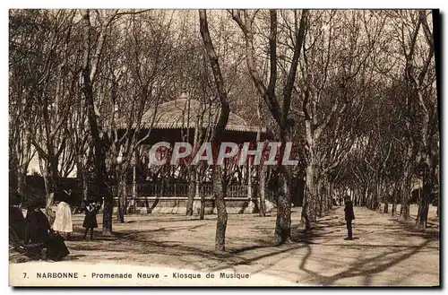 Ansichtskarte AK Kiosque de musique Promenade neuve Narbonne