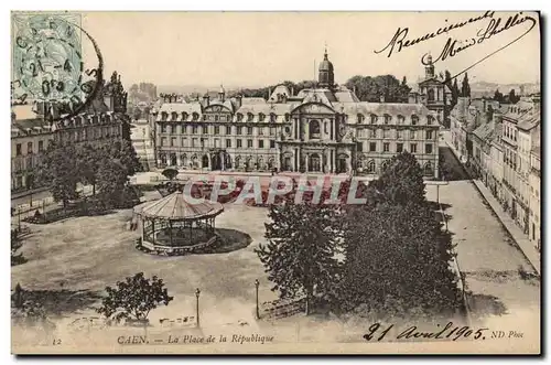 Cartes postales Kiosque Caen Place de la Republique
