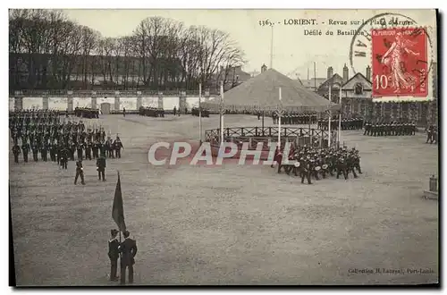 Cartes postales Kiosque Lorient Revue sur la Place d&#39armes Defile du bataillon