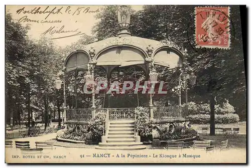 Cartes postales Kiosque a musique Nancy A la Pepiniere