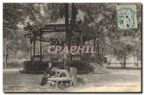 Cartes postales Kiosque Jardin du rocher Troyes