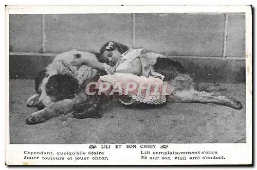 Ansichtskarte AK Chien Chiens Enfant Lili et son chien