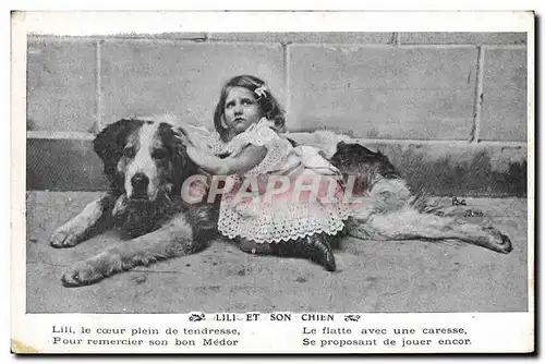 Ansichtskarte AK Chien Chiens Enfant Lili et son chien
