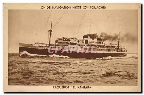 Cartes postales Bateau Paquebot El Kantara Cie de Navigation Mixte Cie Touache