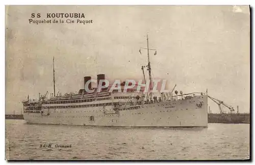Cartes postales Bateau Paquebot SS Koutoubia Cie Paquet