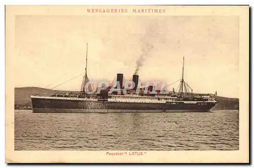 Cartes postales Bateau Paquebot Lotus Messageries Maritimes