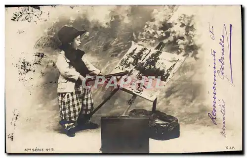 Cartes postales Enfant Peintre