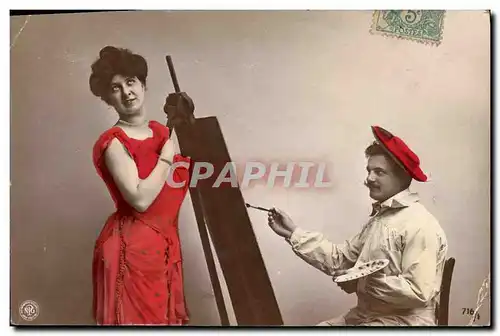 Cartes postales Femme Peinture