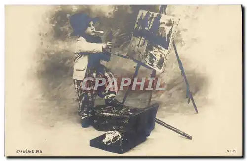 Cartes postales Enfant Peintre