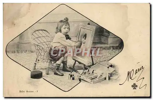 Cartes postales Enfant Peinture Peintre Bebe artiste