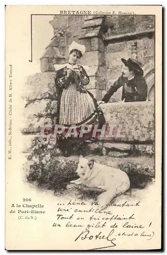 Cartes postales Folklore Botrel Bretagne A la chapelle de Port Blanc