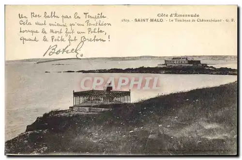 Cartes postales Botrel Saint Malo le tombeau de Chateaubriand