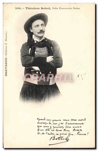 Cartes postales Folklore Theodore Botrel Poete Chansonnier Breton