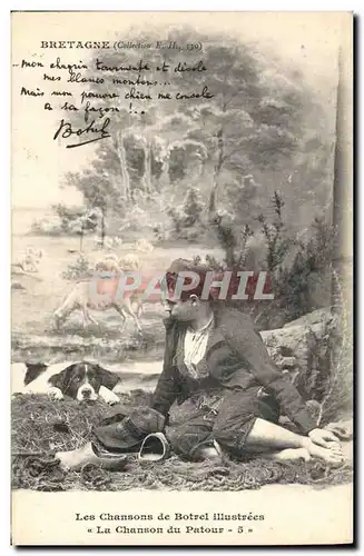 Cartes postales Folklore Botrel Les chansons de Botrel illustrees La chanson du patour Chien