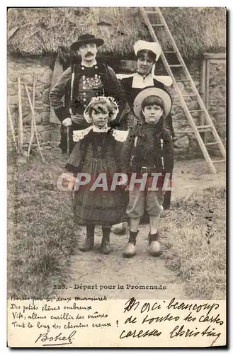 Cartes postales Folklore Botrel Depart pour la promenade Enfants