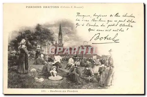 Cartes postales Folklore Botrel Pardons Bretons au pardon