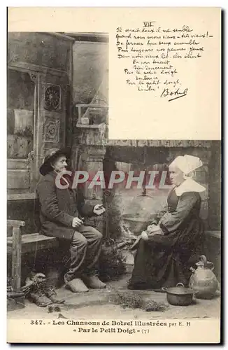 Ansichtskarte AK Folklore Botrel Les chansons de Botrel illustrees Par le petit doigt