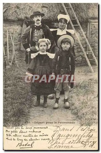 Ansichtskarte AK Folklore Botrel Depart pour la promenade Enfants