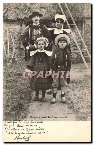 Ansichtskarte AK Folklore Botrel Depart pour la promenade Enfants