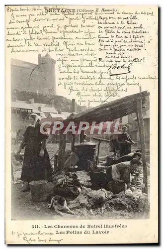 Cartes postales Folklore Botrel Les chansons de Botrel illustrees Les potins du lavoir