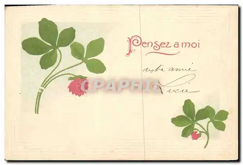 Cartes postales Fantaisie Fleurs Trefles