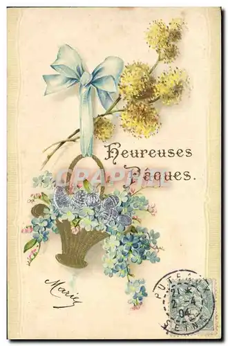 Cartes postales Fantaisie Fleurs Paques