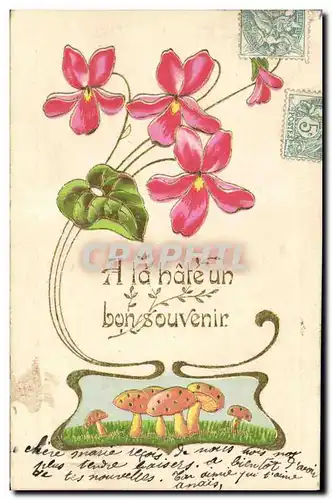 Cartes postales Fantaisie Fleurs Champignon Champignons