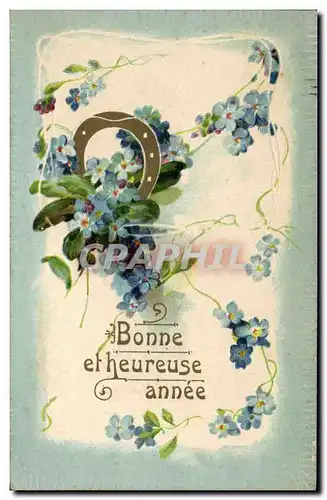 Cartes postales Fantaisie Fleurs Fer a cheval