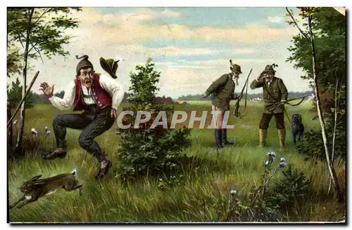 Cartes postales Chasse Chasseur Lapin