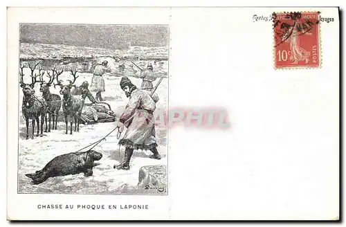 Cartes postales Chasse au phoque en Laponie Polaire Elan