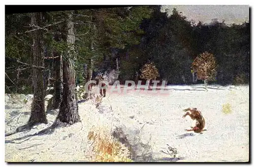 Cartes postales Chasse Chasseur Lapin