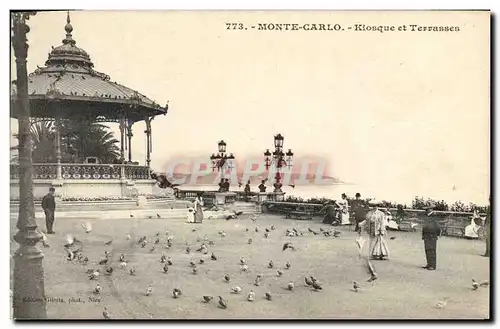 Cartes postales Kiosque et terrasses Monte Carlo