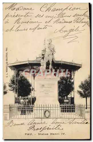 Ansichtskarte AK Kiosque Pau Statue Henri IV