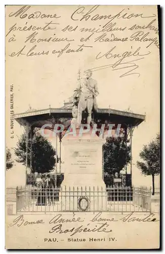 Cartes postales Kiosque Pau Statue Henri IV