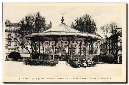 Ansichtskarte AK Kiosque Caen Jardin public Place de l&#39hotel de ville