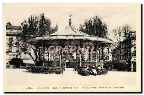 Cartes postales Kiosque Caen Jardin public Place de l&#39hotel de ville