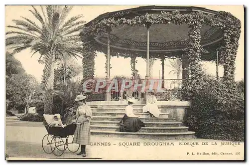 Ansichtskarte AK Kiosque de la musique Cannes Square Brougham