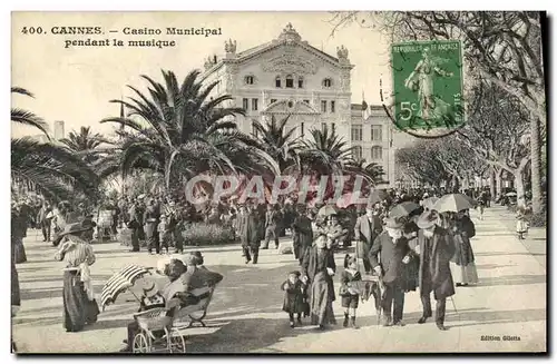 Cartes postales Kiosque Cannes Casino municipal pendant la musique