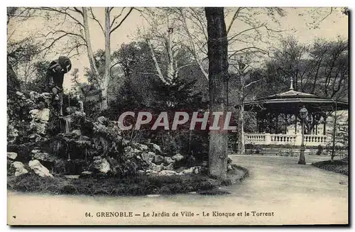 Cartes postales Kiosque et le torrent Grenoble Le jardin de ville