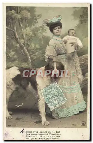 Cartes postales Chien Chiens Femme Enfant Bebe