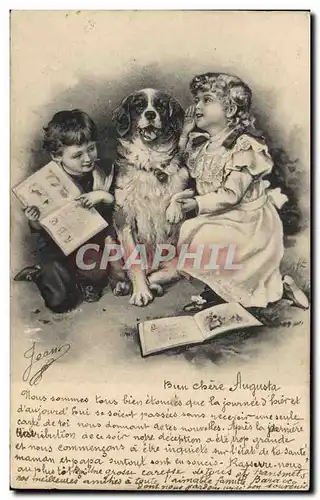 Ansichtskarte AK Chien Chiens Enfants