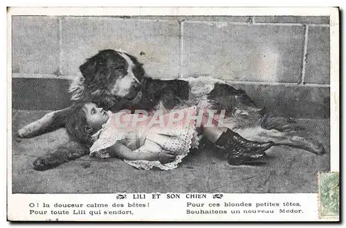Ansichtskarte AK Chien Chiens Enfant Lili et son chien