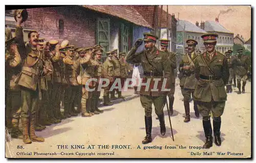 Cartes postales Militaria The king at the front A greeting from the troops