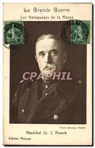 Cartes postales Militaria Les Vainqueurs de la Marne Marechal Sir J French