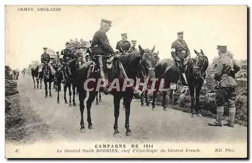 Cartes postales Militaria Armee anglaise Le general Smith Dorrien Chef d&#39Etat Major du General French